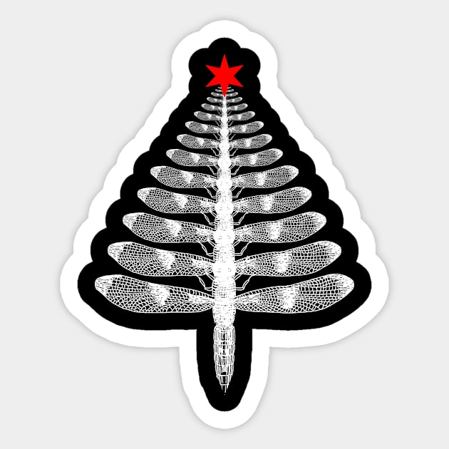 Dragonfly Christmas Tree Ornament Xmas Insect Lover Funny Sticker by issambak